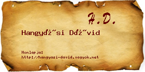 Hangyási Dávid névjegykártya