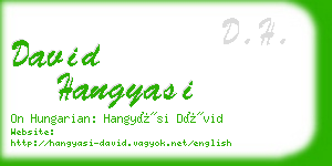 david hangyasi business card